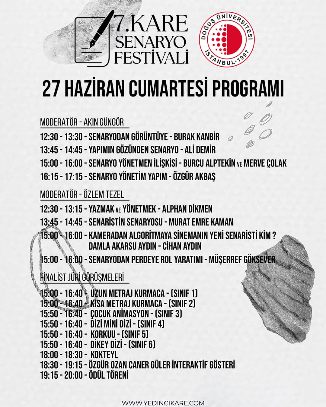 7. Kare Senaryo Festivali programı